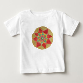 Mandala Star Kleinkind Ruffle T-Shirt, White Baby T-shirt