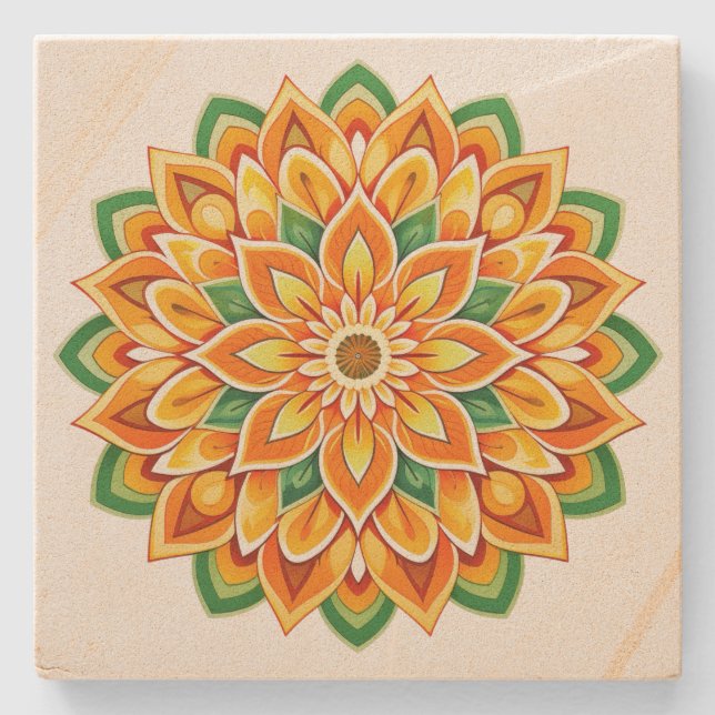 Mandala Steinuntersetzer (Vorderseite)