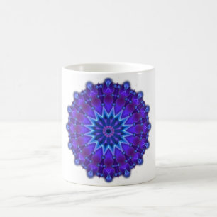 Mandala-Stern in blau Kaffeetasse