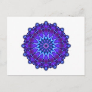 Mandala-Stern in blau Postkarte