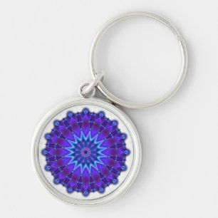 Mandala-Stern in blau Schlüsselanhänger