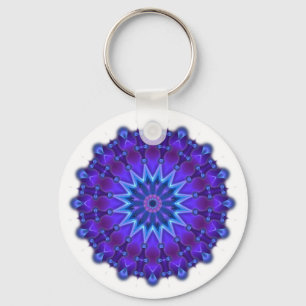 Mandala-Stern in blau Schlüsselanhänger