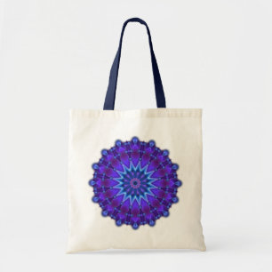 Mandala-Stern in blau Tragetasche