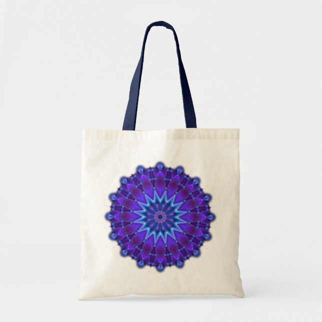 Mandala-Stern in blau Tragetasche (Vorne)