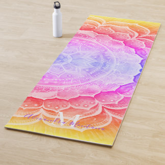 Mandala Sunset Mit Monogramm Wasserfarben Yoga Mat Yogamatte