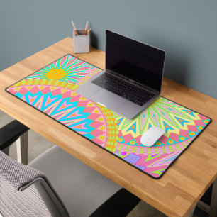 Mandala superposé Rose Bleu Jaune Menthe Violet