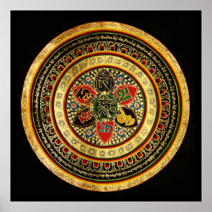 Mandala Syllable Mantra OM MANI PADME HUM Poster