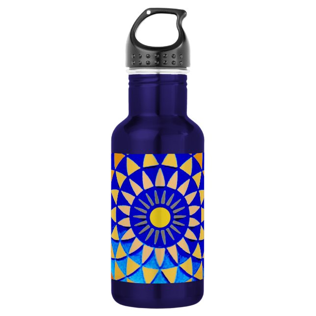 Mandala Symbol der Perfektion Edelstahlflasche (Vorderseite)