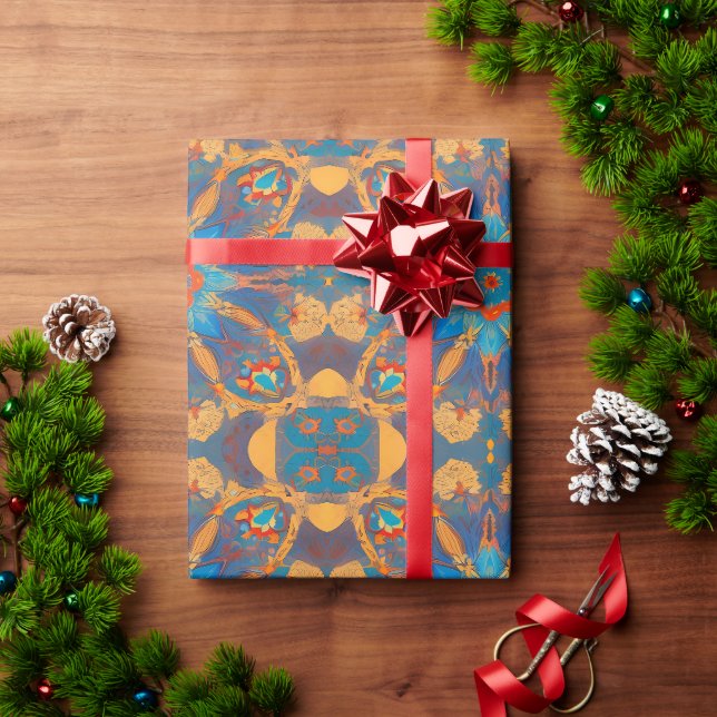 Mandala, Symmetrische Kunst Geschenkpapier (Feiertagsgeschenk)