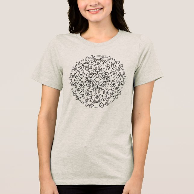 Mandala-T-Shirt Tri-Blend Shirt (Vorderseite)