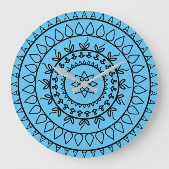 Mandala-tattoo-spiritueller Kreis Große Wanduhr (Vorderseite)