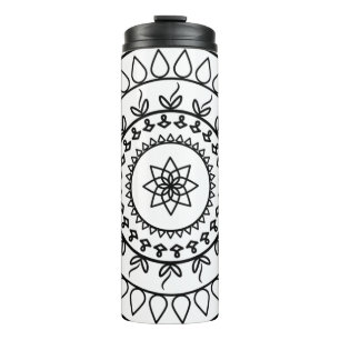 Mandala tattoo spiritueller Kreis Thermosbecher
