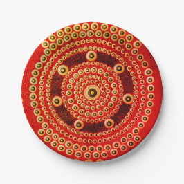Mandala Teller, 7" Rundpapierplatte Pappteller