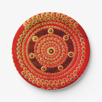 Mandala Tellers, 9" Round Paper Teller
