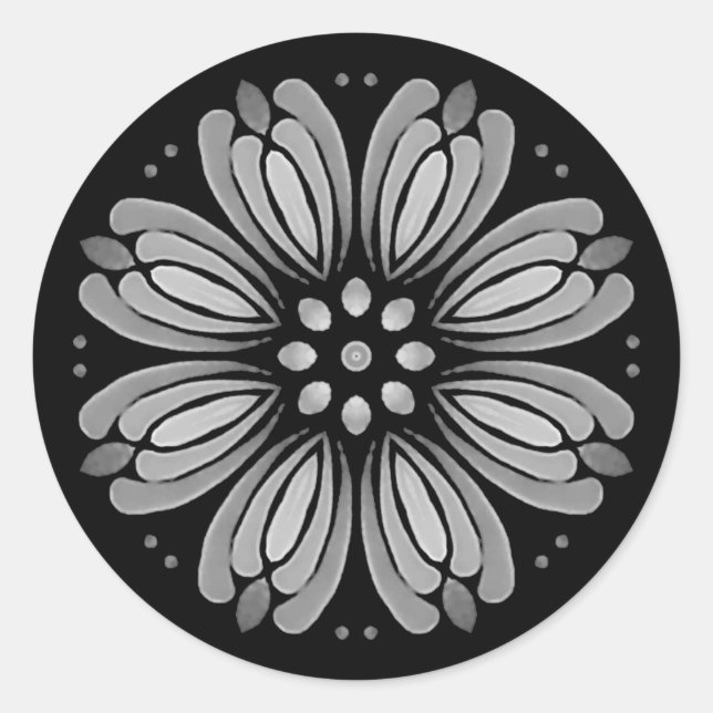 Mandala Template Classic Round Sticker (Vorderseite)