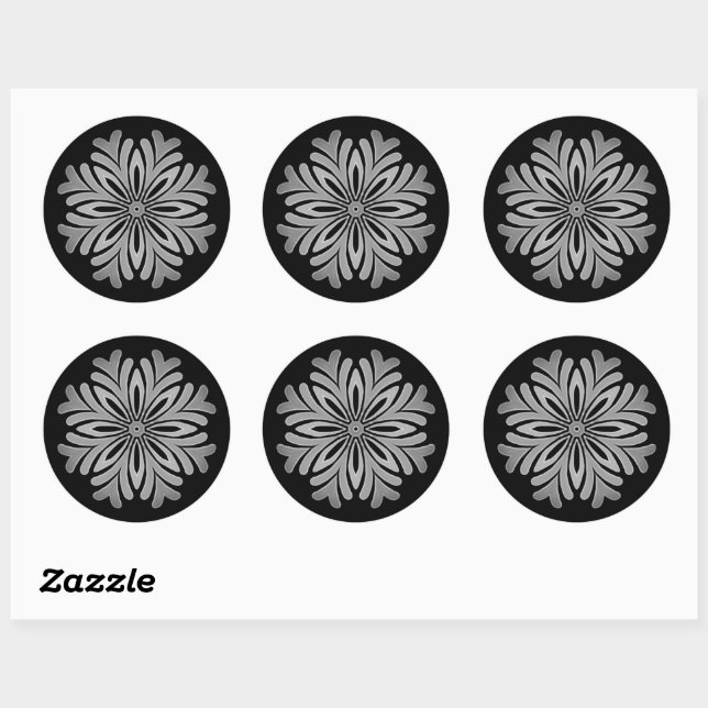 Mandala Template Classic Round Sticker (Blatt)