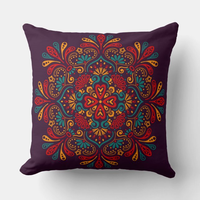 Mandala Throw Kissen dekorativ (Vorderseite)