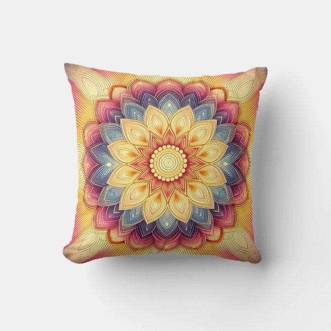 Mandala Throw Pillow Kissen (Vorderseite)