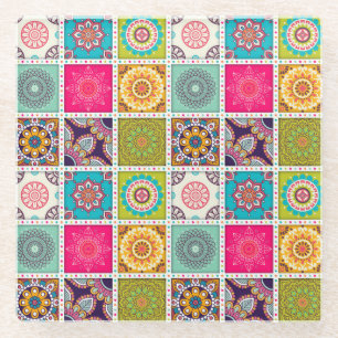 Mandala Tile Pattern Glasuntersetzer