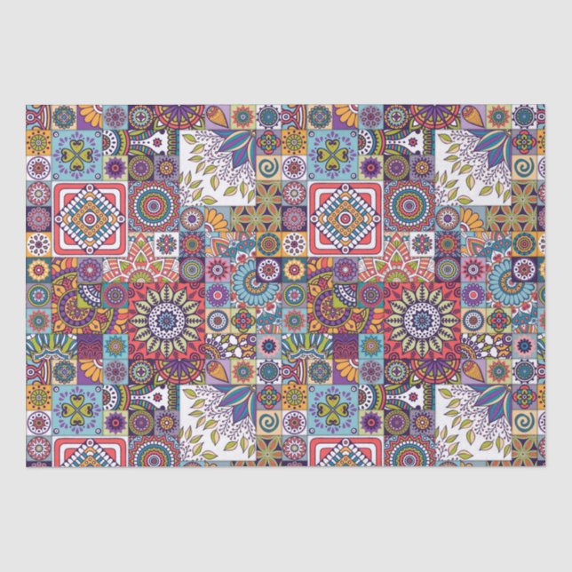 Mandala Tile Pattern Seidenpapier (Vorderseite)