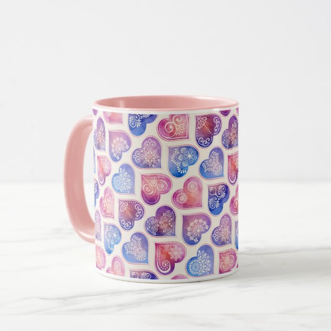 Mandala Tile Pattern Tasse (Vorderseite Links)
