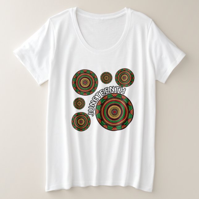 Mandala-Traditionelles afrikanisches Muster im Jun Große Größe T-Shirt (Design vorne)