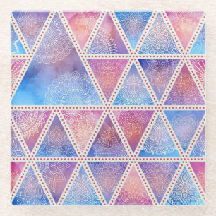 Mandala Triangle Pattern Glasuntersetzer