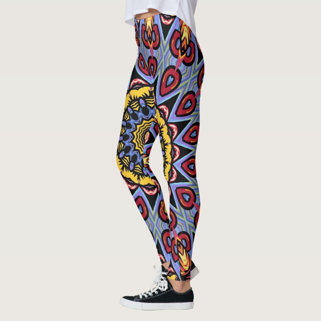 Mandala Trippy Retro Hippie Boho Chic Bohemisch Leggings (Links)