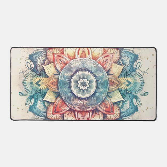 Mandala turquoise rose et orange (Recto)