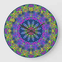 Mandala-Uhr - Neon 2