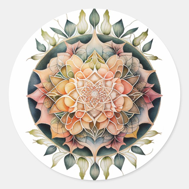 Mandala : Un Oasis de Paz y Tranquilidad Runder Aufkleber (Vorderseite)