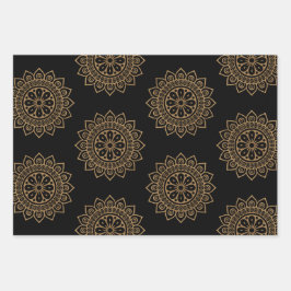 Mandala und Blume Geschenkpapier Set