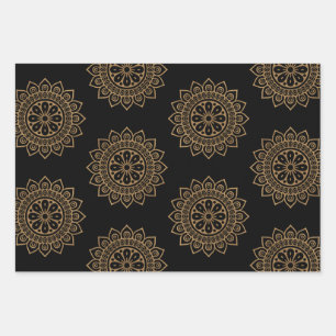 Mandala und Blume Geschenkpapier Set