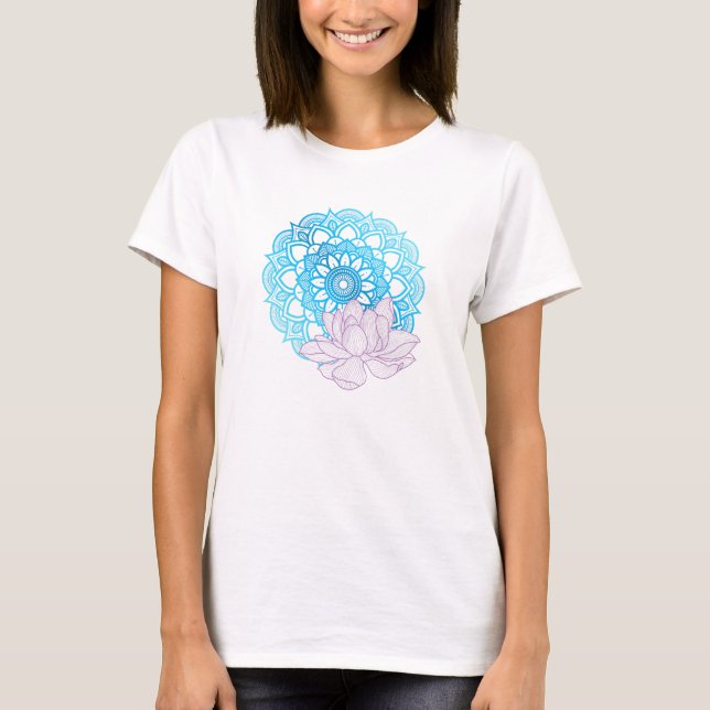 Mandala und Lotus T-Shirt (Vorderseite)