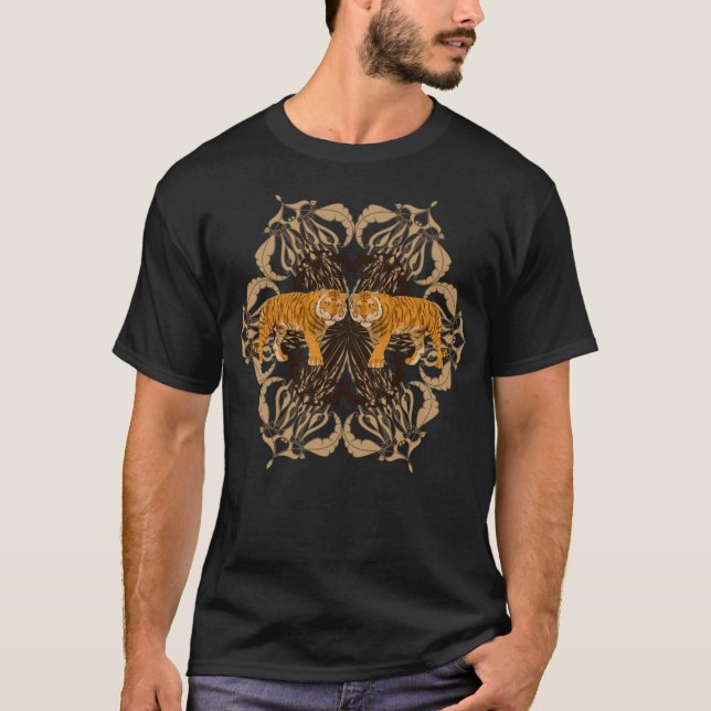 Mandala und Tiger T-Shirt (Vorderseite)