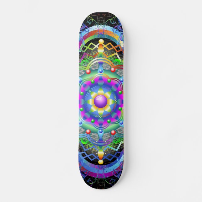Mandala Universe Colors Skateboard (Vorderseite)