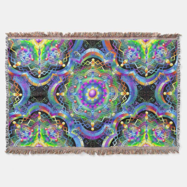 Mandala Universe Psychedelic Colors Decke (Vorderseite)
