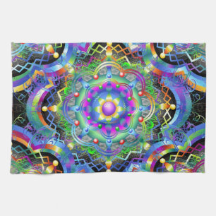 Mandala Universe Psychedelic Colors Geschirrtuch