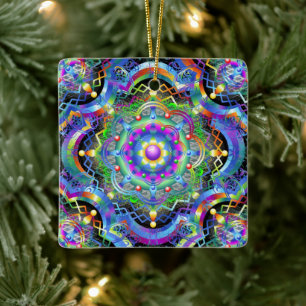 Mandala Universe Psychedelic Colors Keramikornament