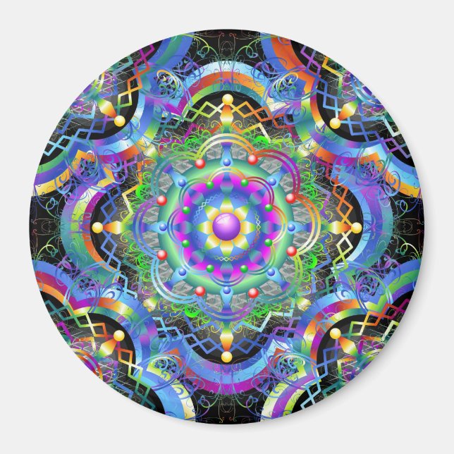 Mandala Universe Psychedelic Colors Magnet (Vorne)