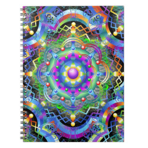 Mandala Universe Psychedelic Colors Notizblock