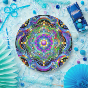 Mandala Universe Psychedelic Colors Pappteller