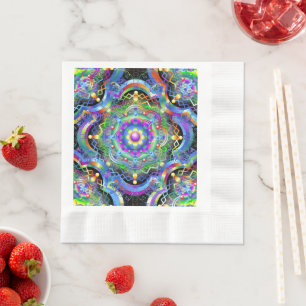Mandala Universe Psychedelic Colors Serviette