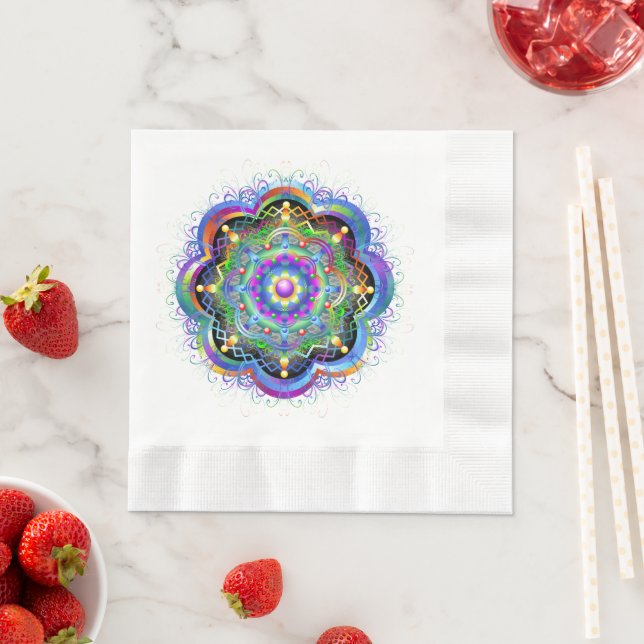 Mandala Universe Psychedelic Colors Serviette (Beispiel)