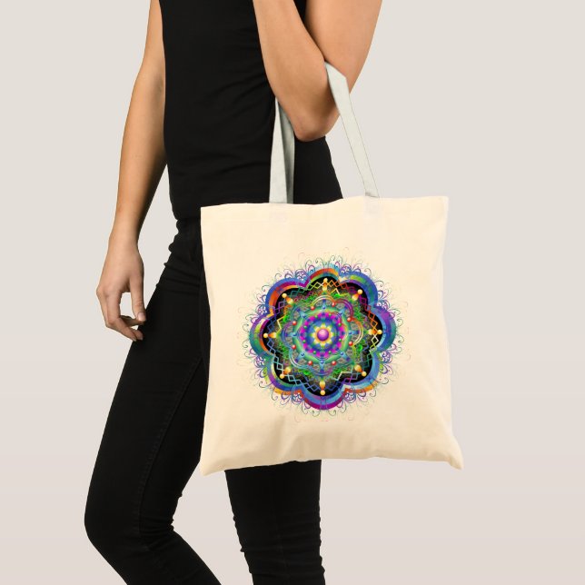 Mandala Universe Psychedelic Colors Tragetasche (Vorderseite (Produkt))