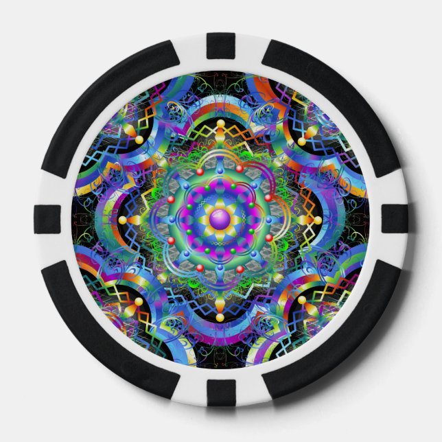 Mandala Universum Farben Pokerchips (Vorderseite)