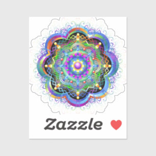 Mandala-Universum psychedelische Farben Aufkleber