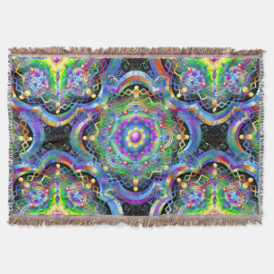 Mandala-Universum psychedelische Farben Decke
