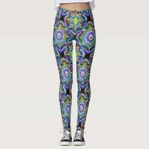 Mandala-Universum psychedelische Farben Leggings