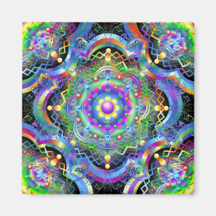 Mandala-Universum psychedelische Farben Magnet